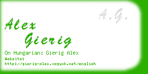 alex gierig business card